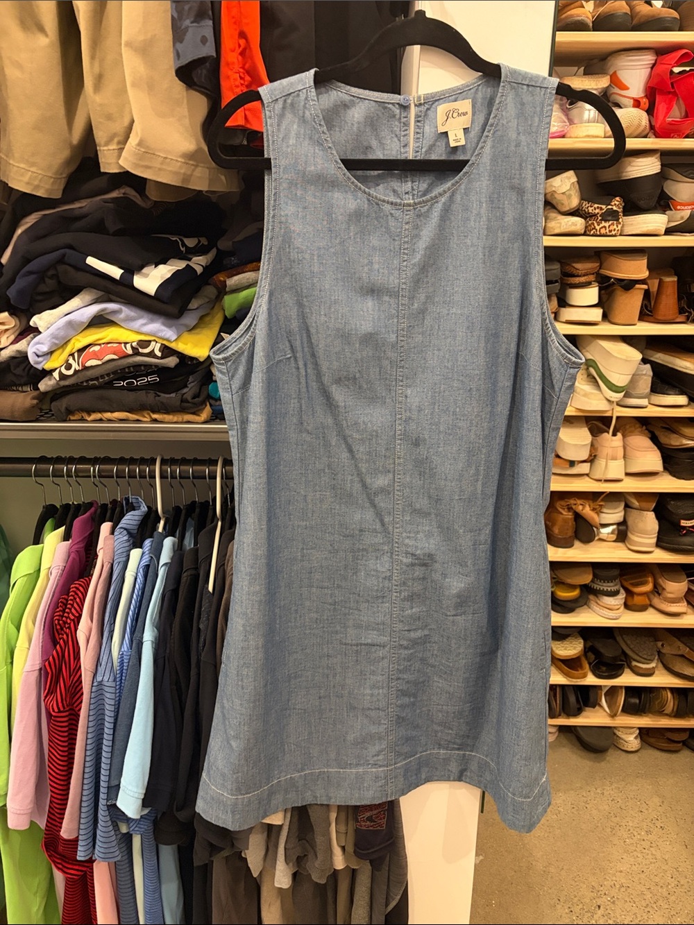 J. Crew Light Blue Chambray Sleeveless Shift
